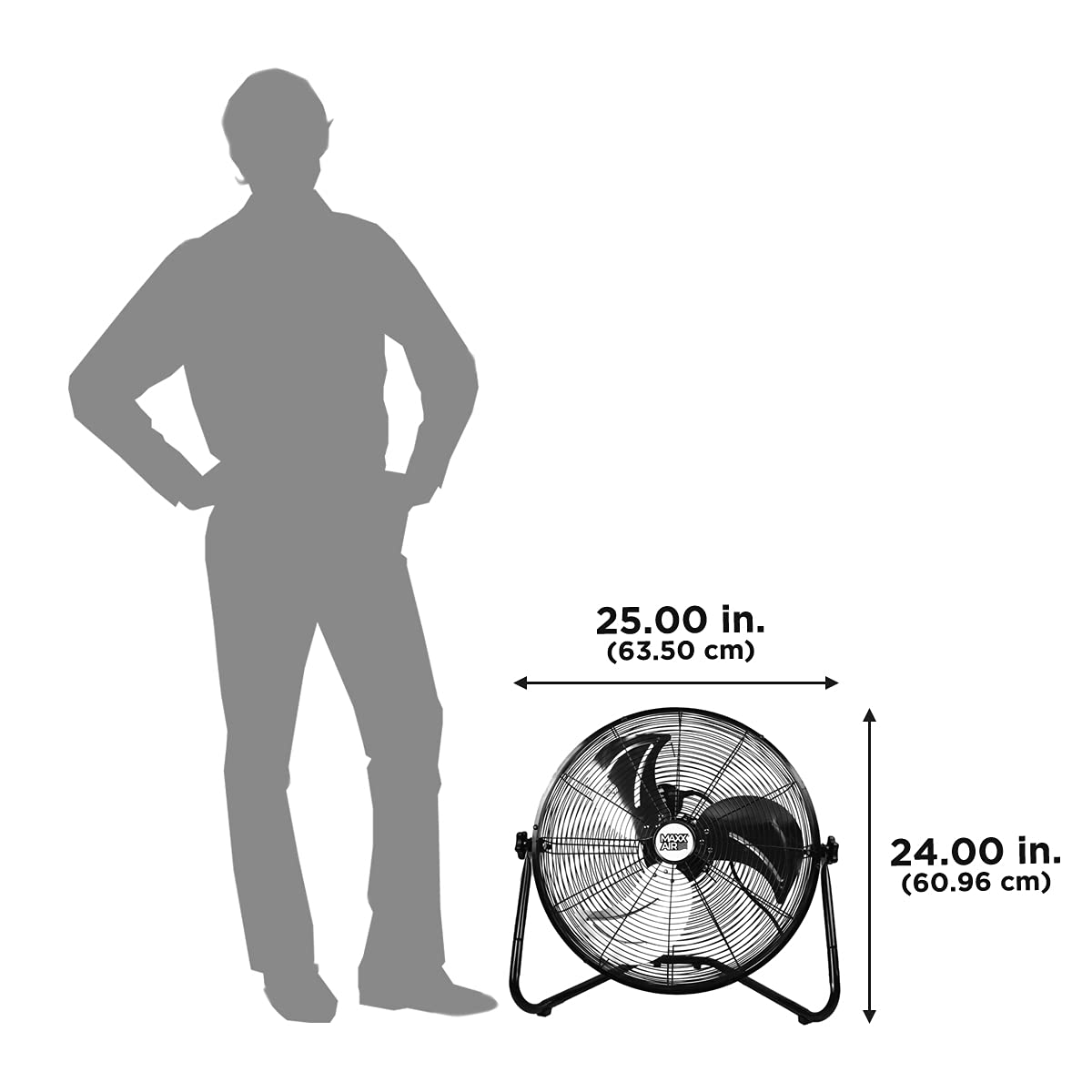 20 Inch 3-Speed High Velocity Metal Floor Fan R3413