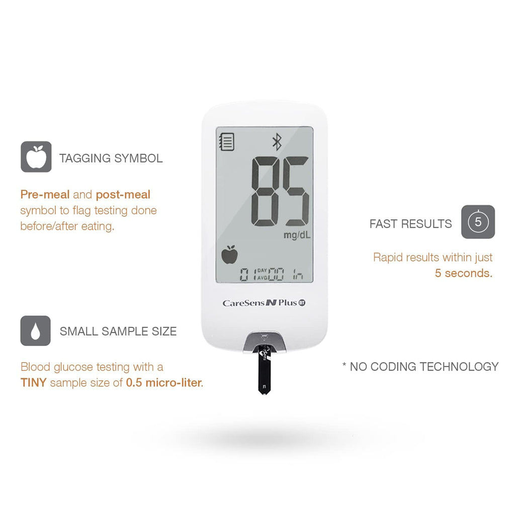 Bluetooth Blood Glucose Monitor Kit with 100 Test Strips and 100 Lancets P2377