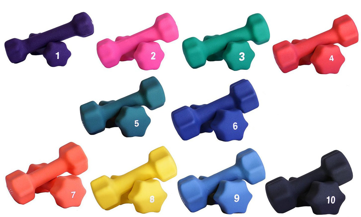 Neoprene Dumbbell Set 1-10 LB 10 Pairs L153200