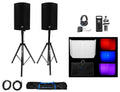 15" Powered PA Speaker Pair with Stands W738