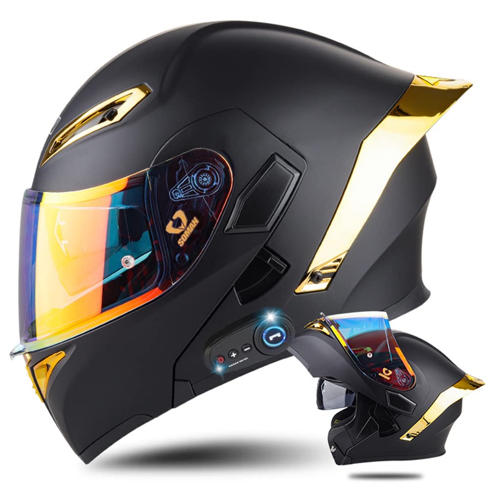 Bluetooth Modular Motorcycle Helmet with Flip Up Dual Anti-Fog Visors Q56307