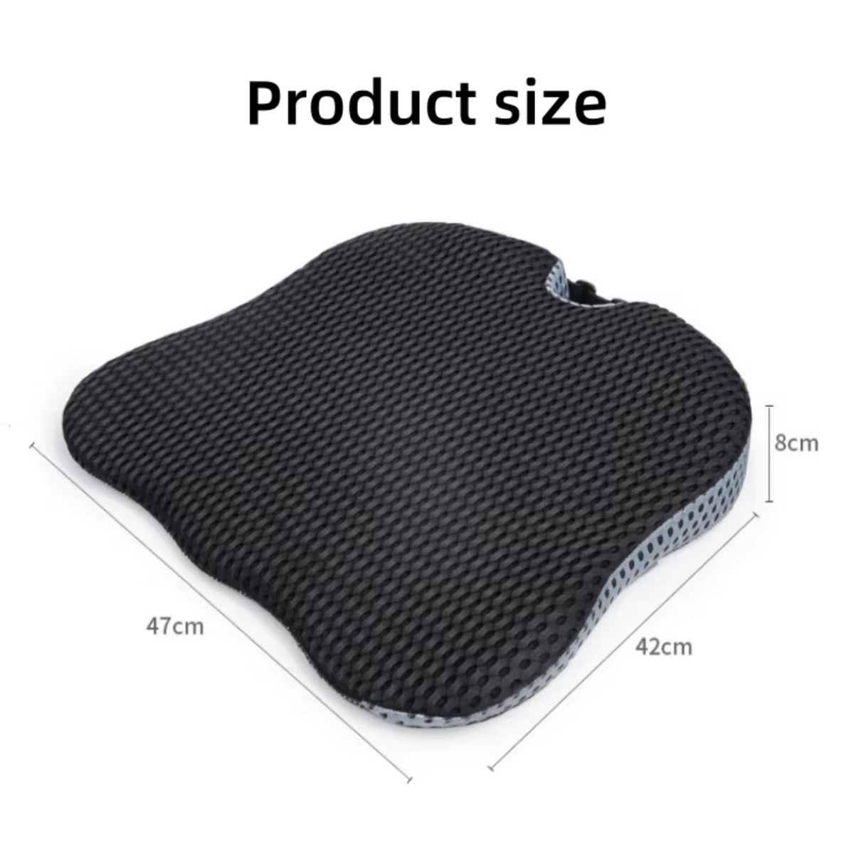 Grey Memory Foam Car Seat Booster Cushion V4341