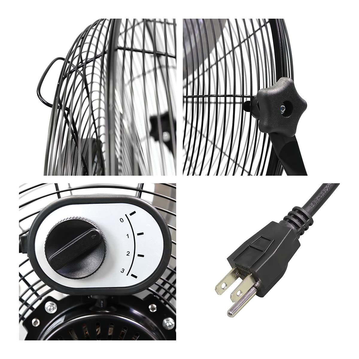 20 Inch 3-Speed High Velocity Metal Floor Fan R3413