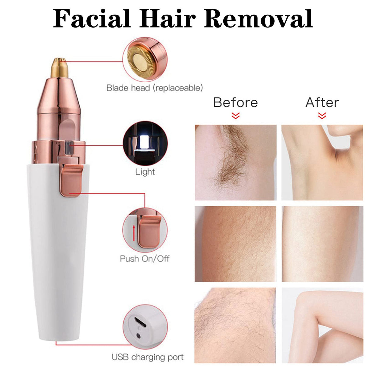 Rechargeable Facial Hair Remover O224591