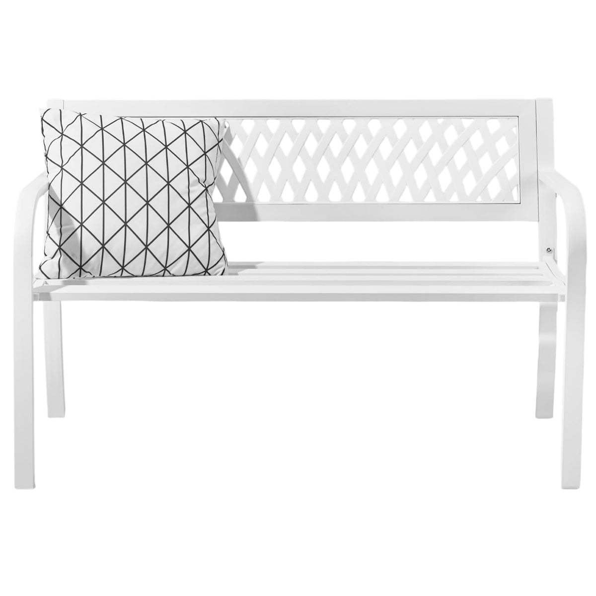White 2-Person Outdoor Bench Q925350