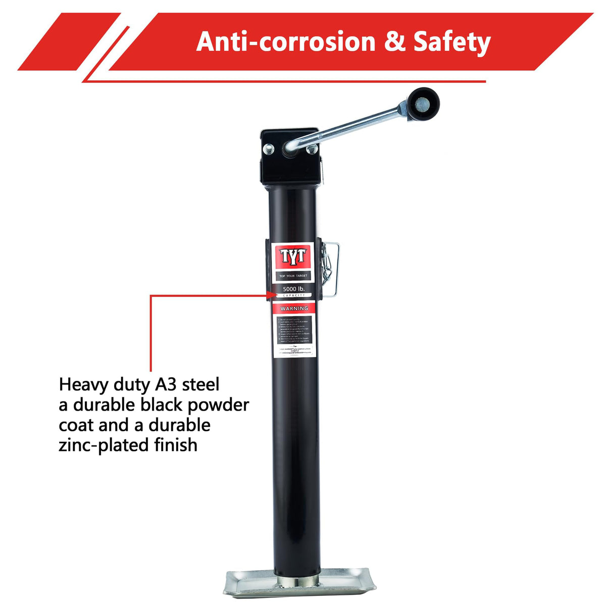 5000lbs Weld On Swivel Trailer Jack, 15" Vertical Travel C772583