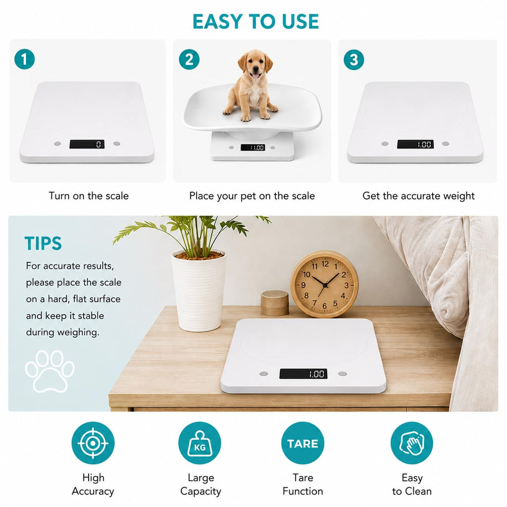 Digital Pet Scale with Removable Tray & Tape Measure V1227