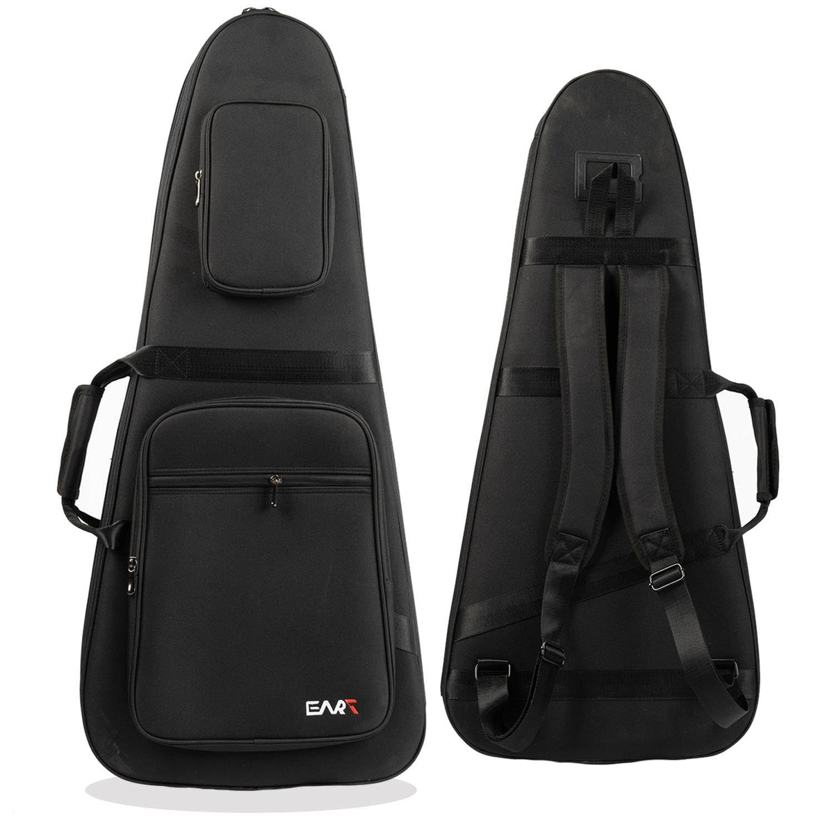 36 Inch Headless Electric Guitar Case, Waterproof Nylon Soft Bag with Shoulder Strap, Black F339454