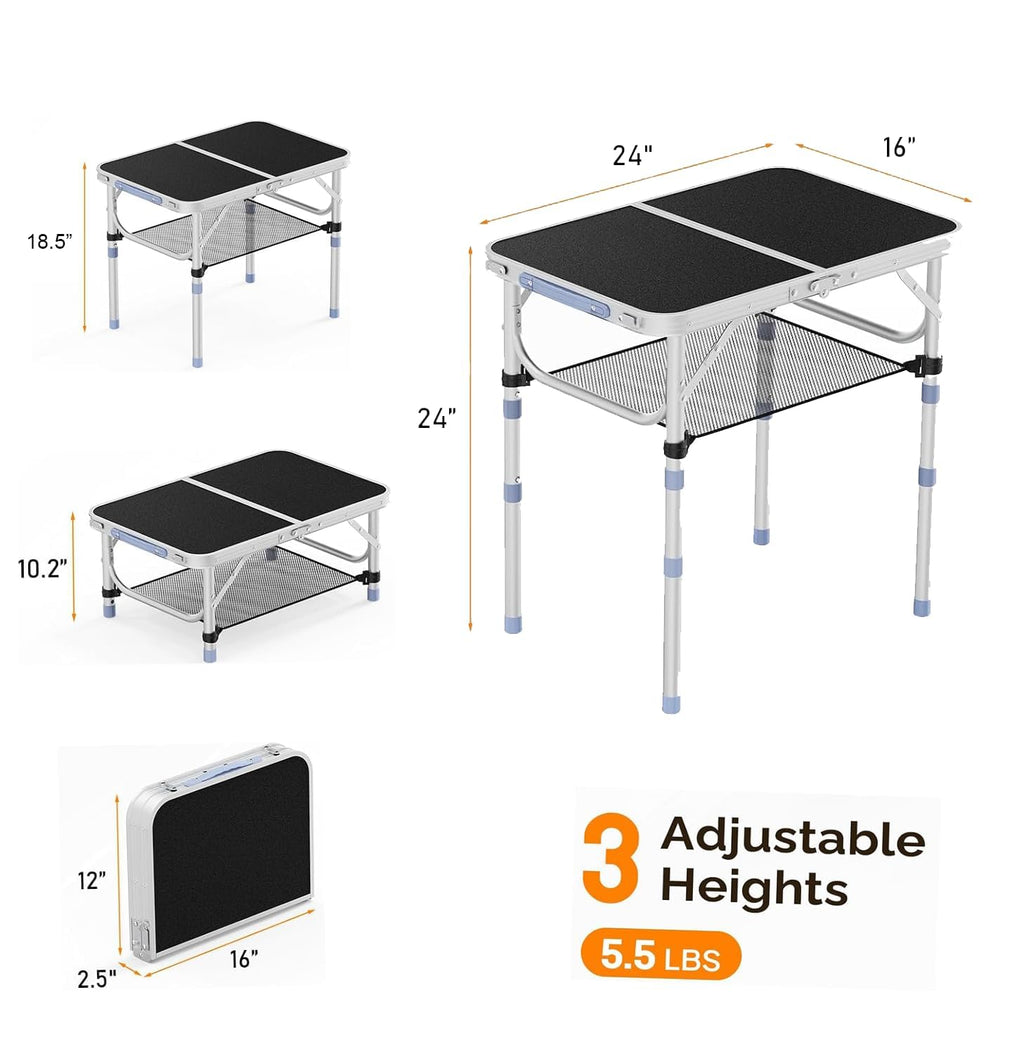 2FT Folding Table 3 Adjustable Height J682505