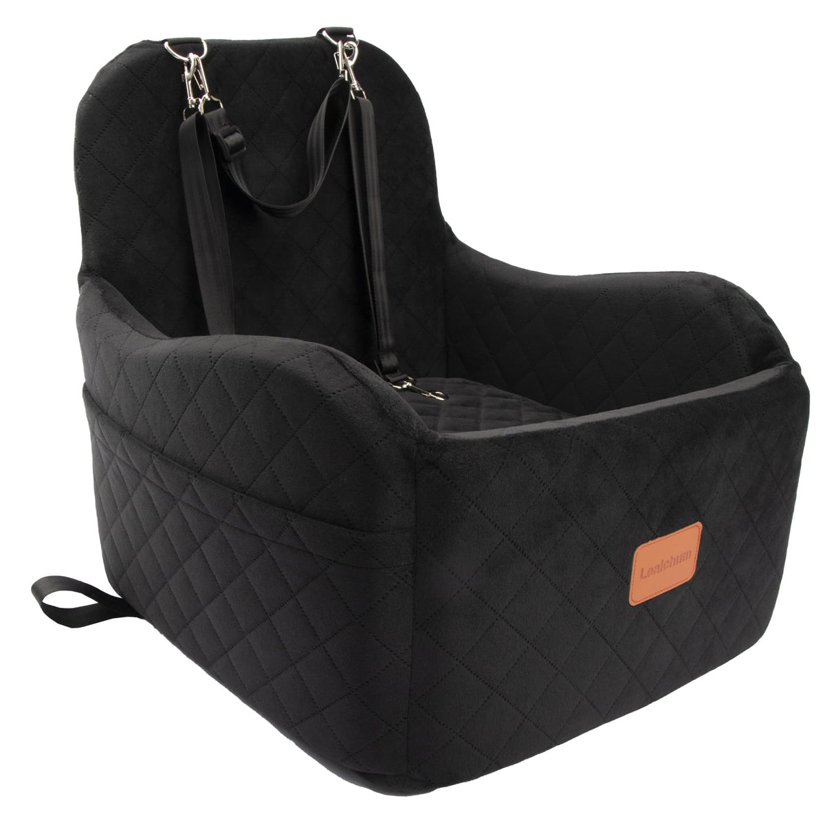 Dog Booster Car Seat for Small/Medium Dogs Up to 35lbs, Black, Medium E6504
