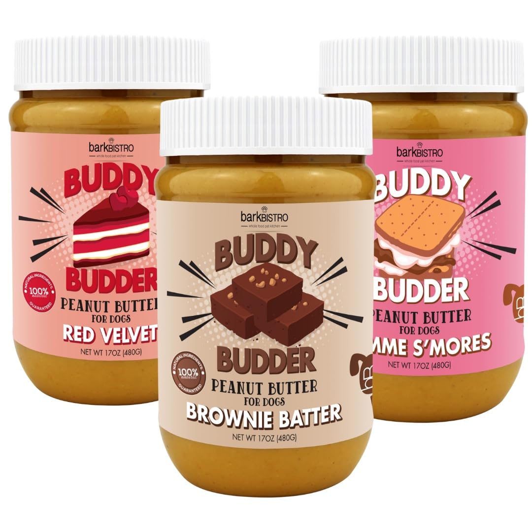 Red Velvet Brownie Butter S'Mores Natural Dog Peanut Butter Set of 3 R64173