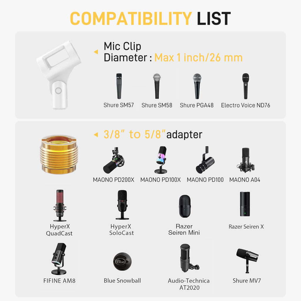 Wireless Condenser Microphone with Boom Arm D457
