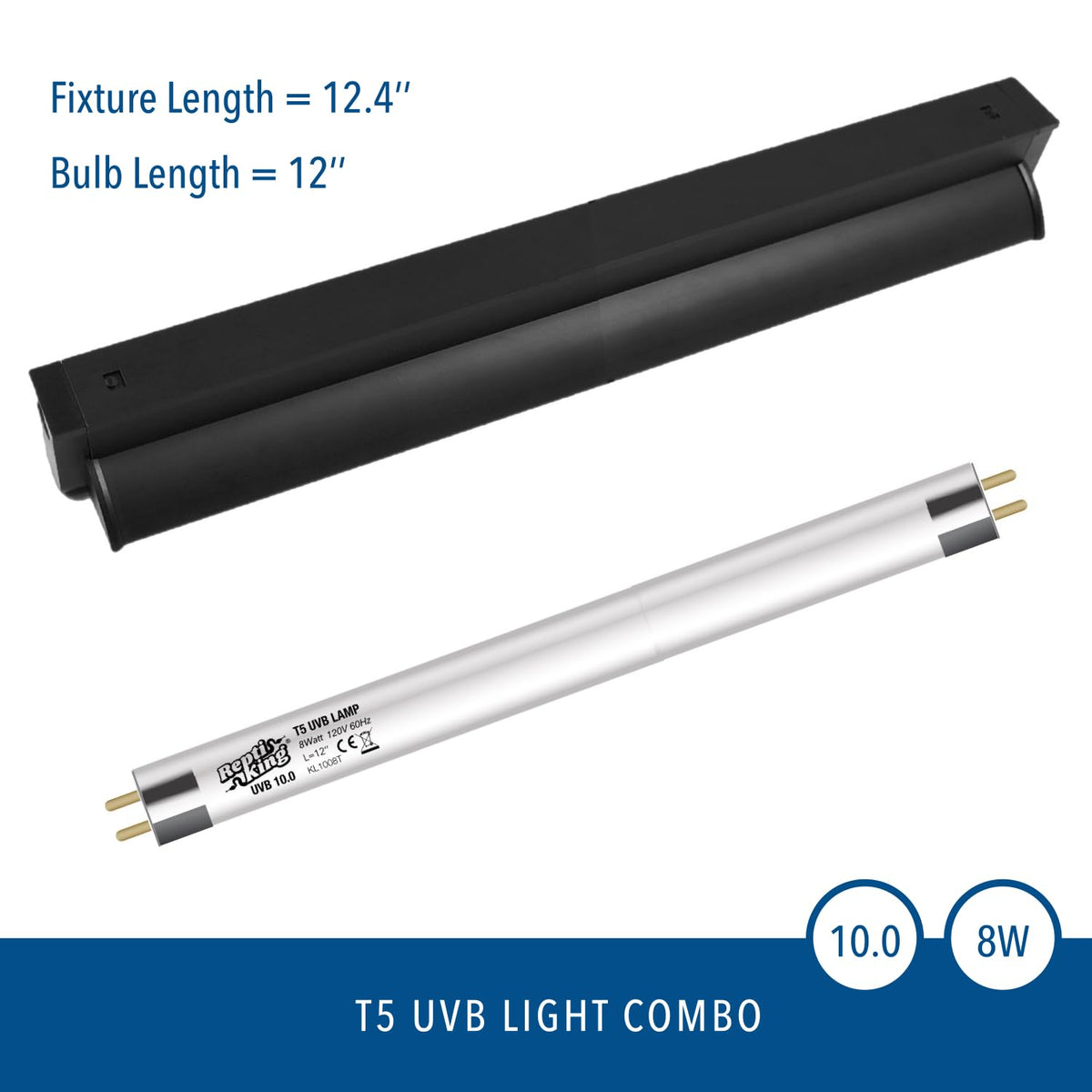 8W 10.0 UVB Reptile Light Fixture Kit T282