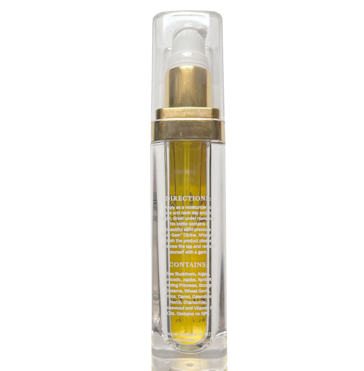 Liquid Gem Regenerating Face Oil - 100% Natural Organic Skincare with Citrine Stone, Argan and Sea Buckthorn, 1 Ounce Bottle I55088