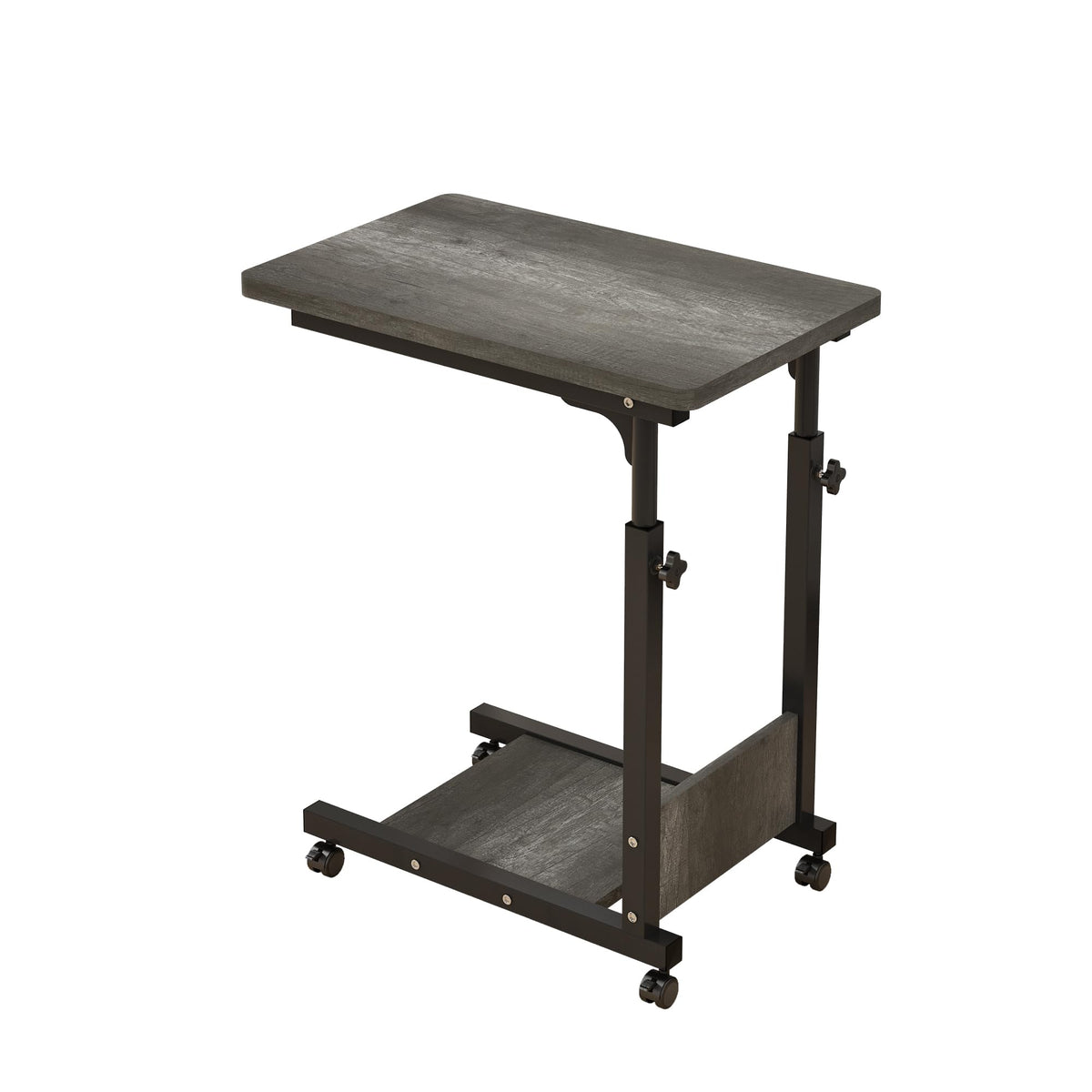 Adjustable Height C Table with Wheels and Storage F849