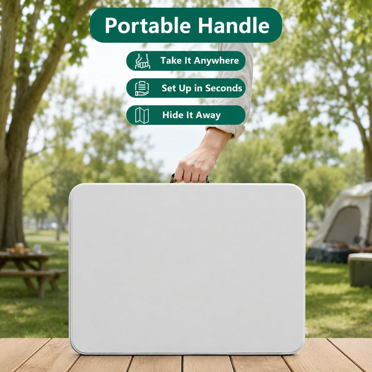 6FT Heavy Duty Plastic Folding Table with Steel Legs N86097