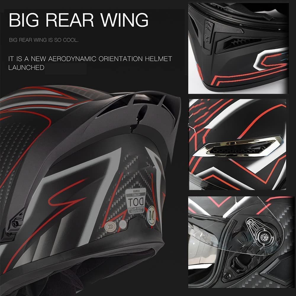 Bluetooth Modular Motorcycle Helmet with Flip Up Dual Anti-Fog Visors Q56307