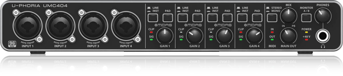 4x4 USB Audio/MIDI Interface with Mic Preamplifiers E992285