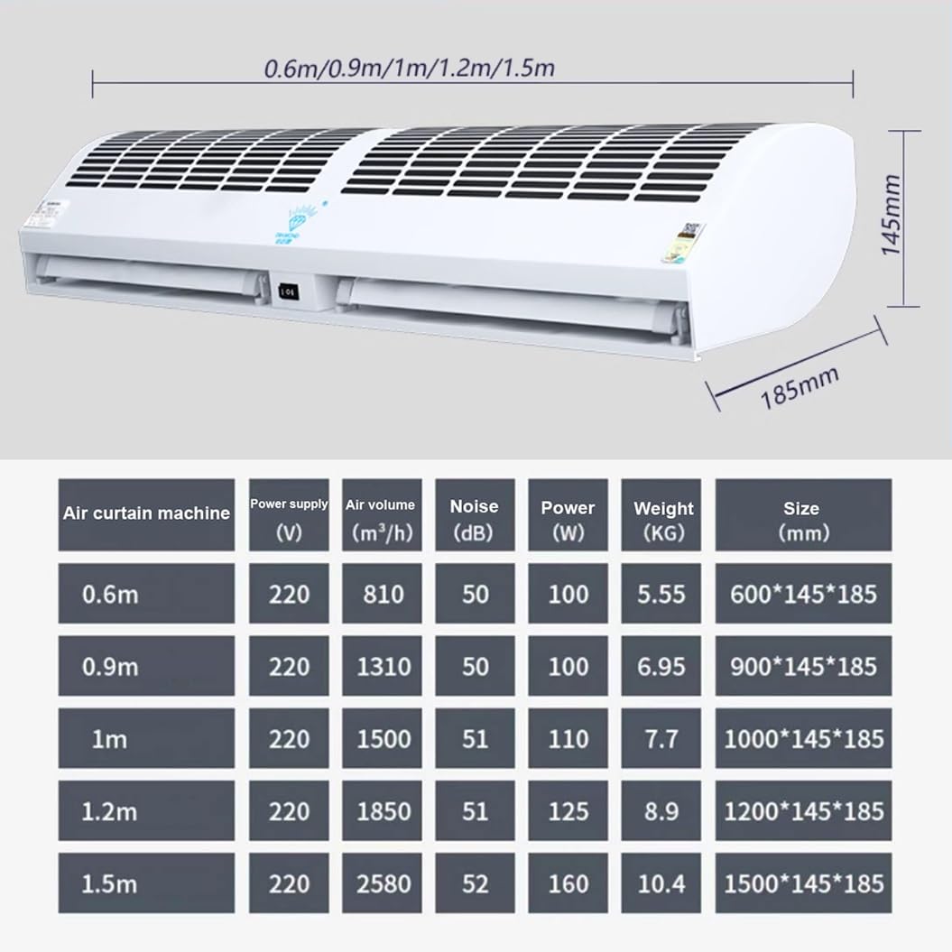 Wall-Mounted Air Curtain, 2 Speed Settings, 60cm D932215