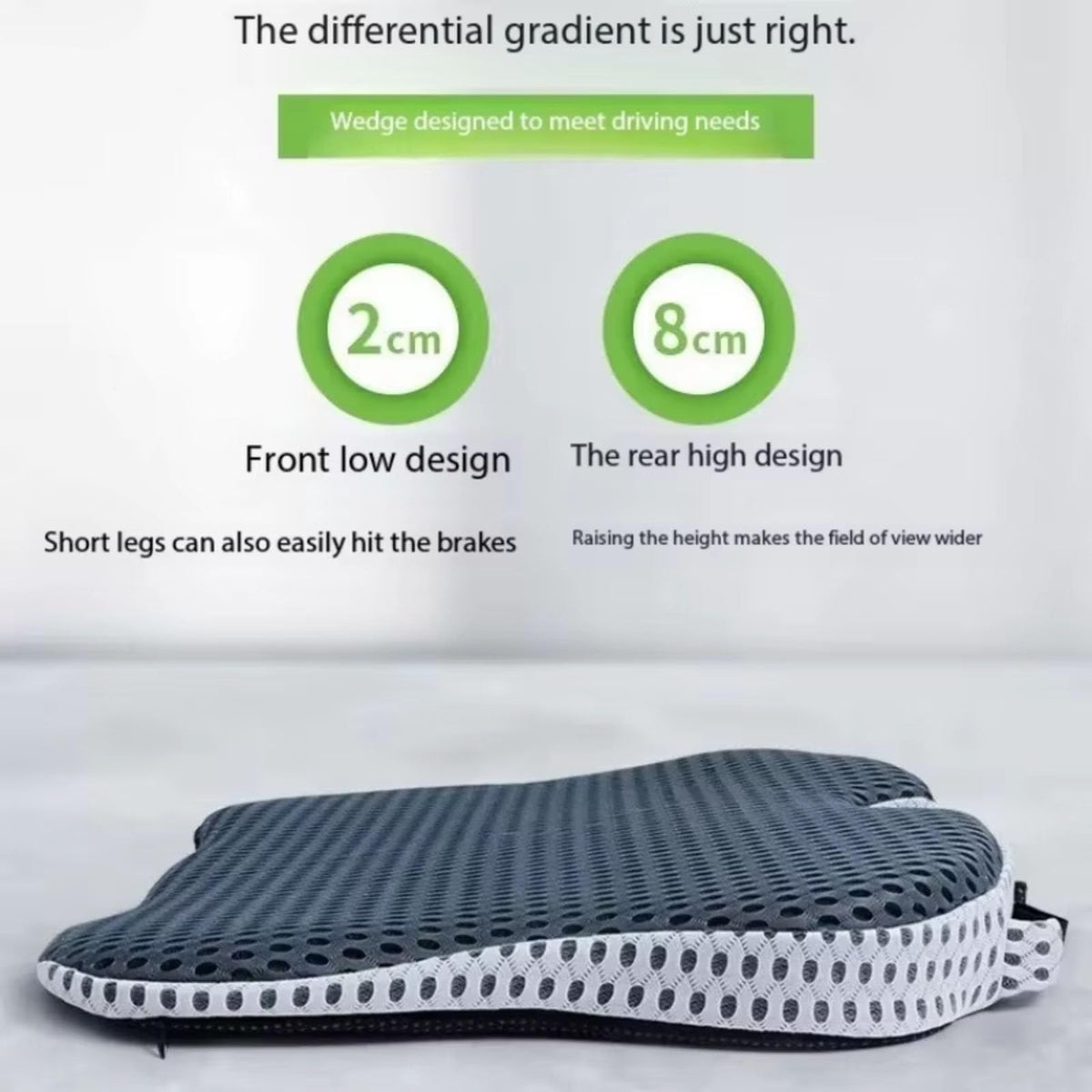 Grey Memory Foam Car Seat Booster Cushion V4341