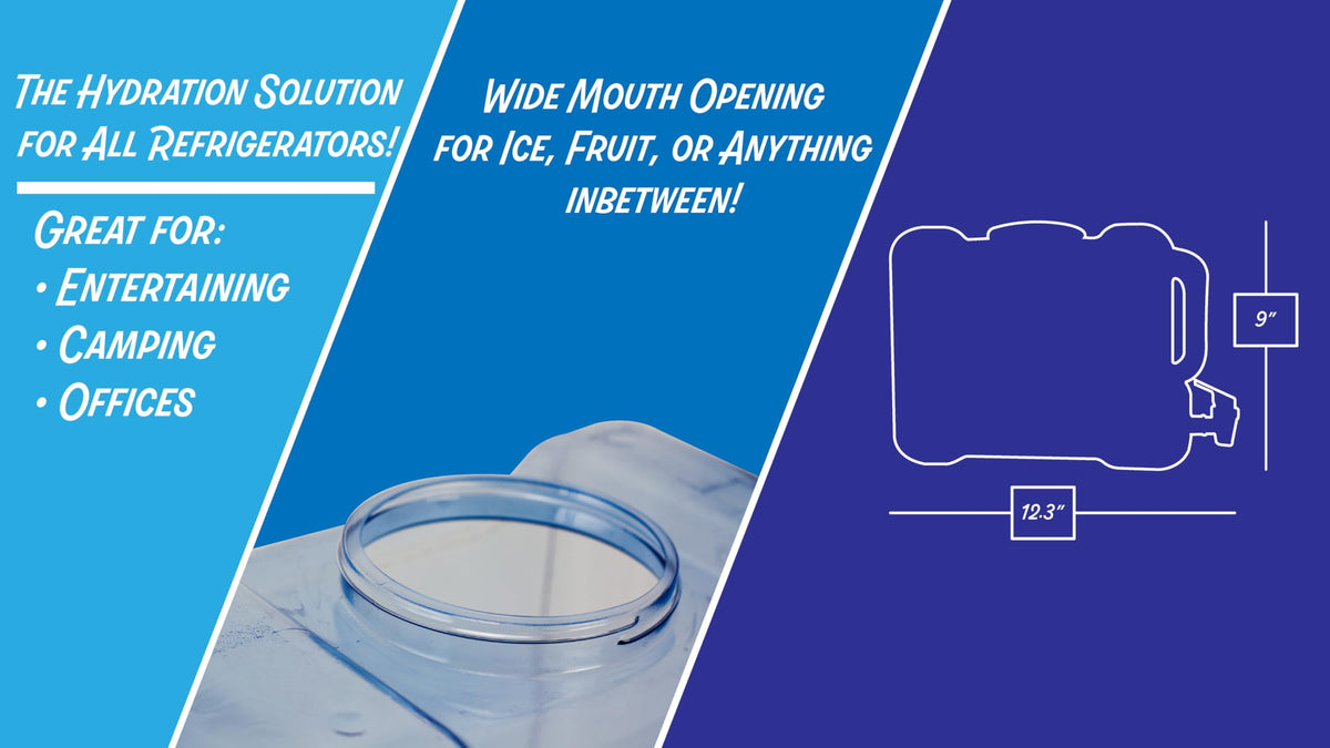 BPA Free 2 Gallon Refrigerator Bottle with Spigot and Integrated Handle T8031