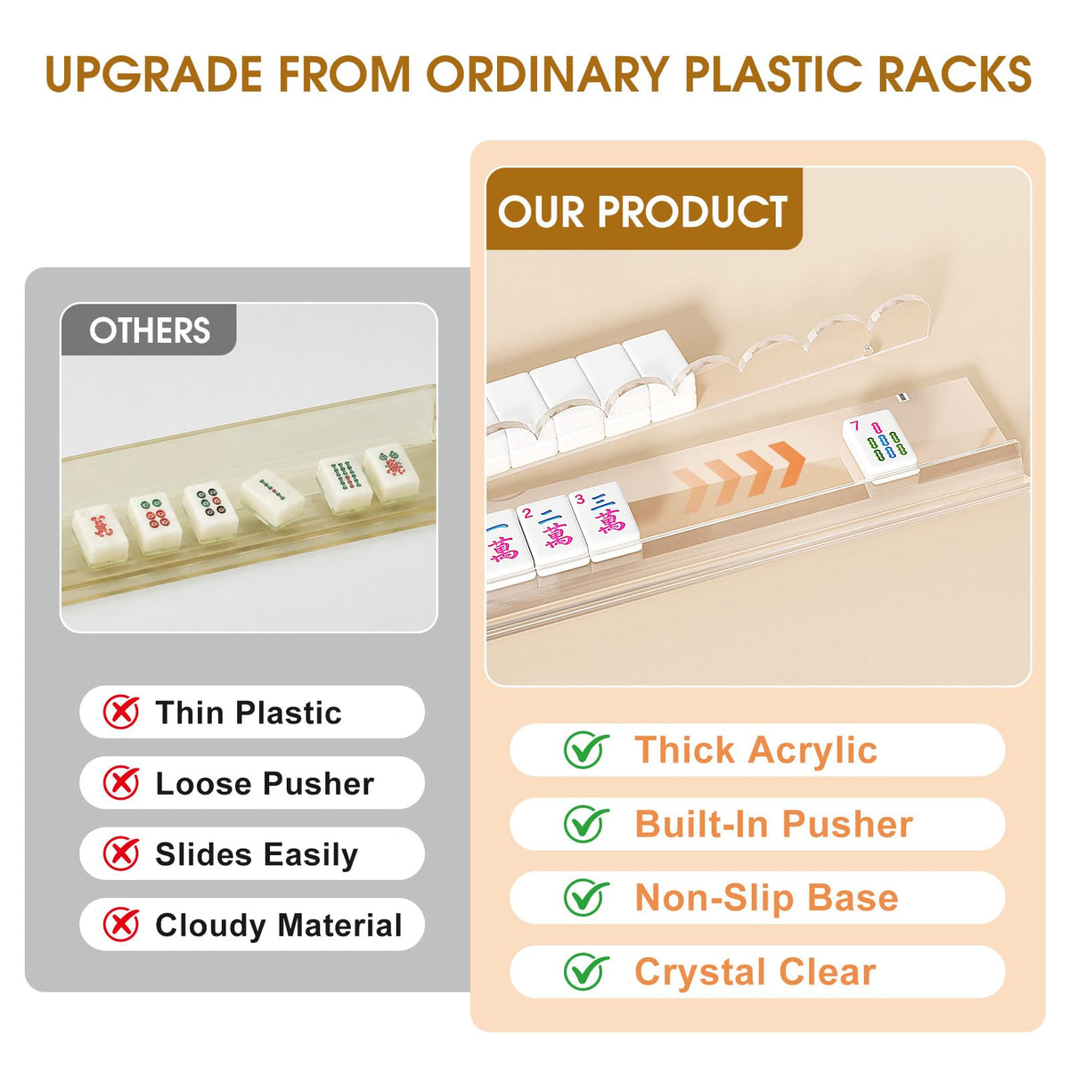 American Mahjong Racks with Magnetic Pushers B190
