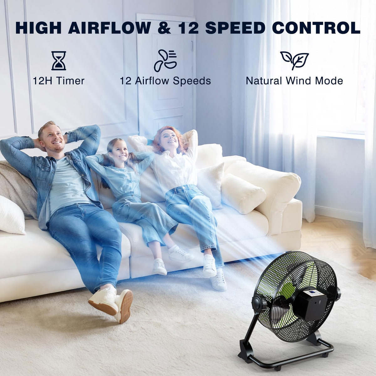 10 Inch Portable Rechargeable Floor Fan Z28933