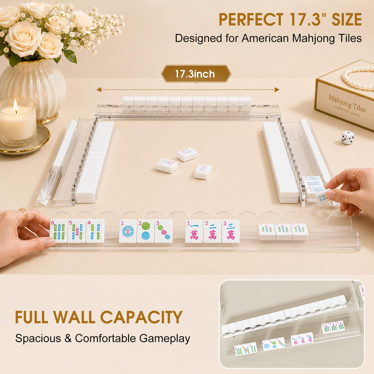 American Mahjong Racks with Magnetic Pushers B190