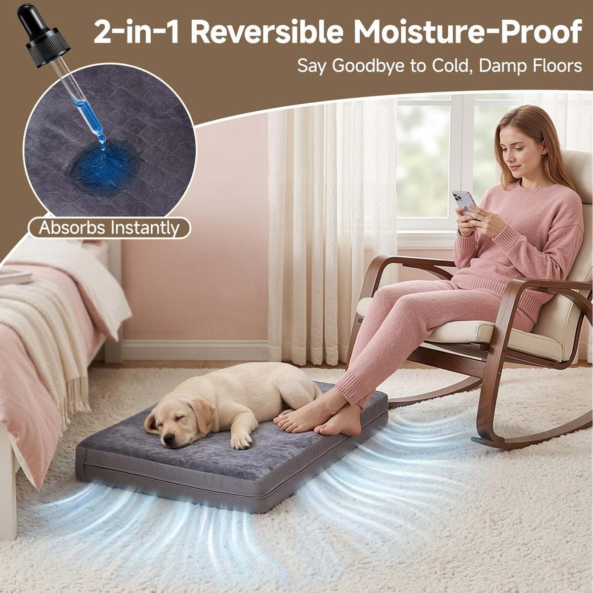 Waterproof Washable Reversible Dog Crate Bed Pad A886
