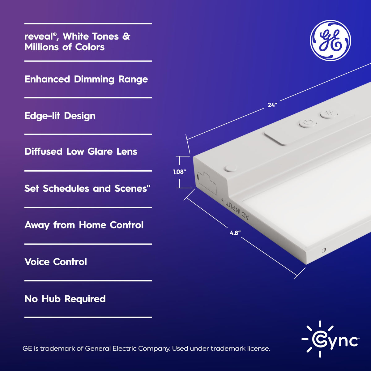 Smart LED Under Cabinet Light Bar, 24in N9623