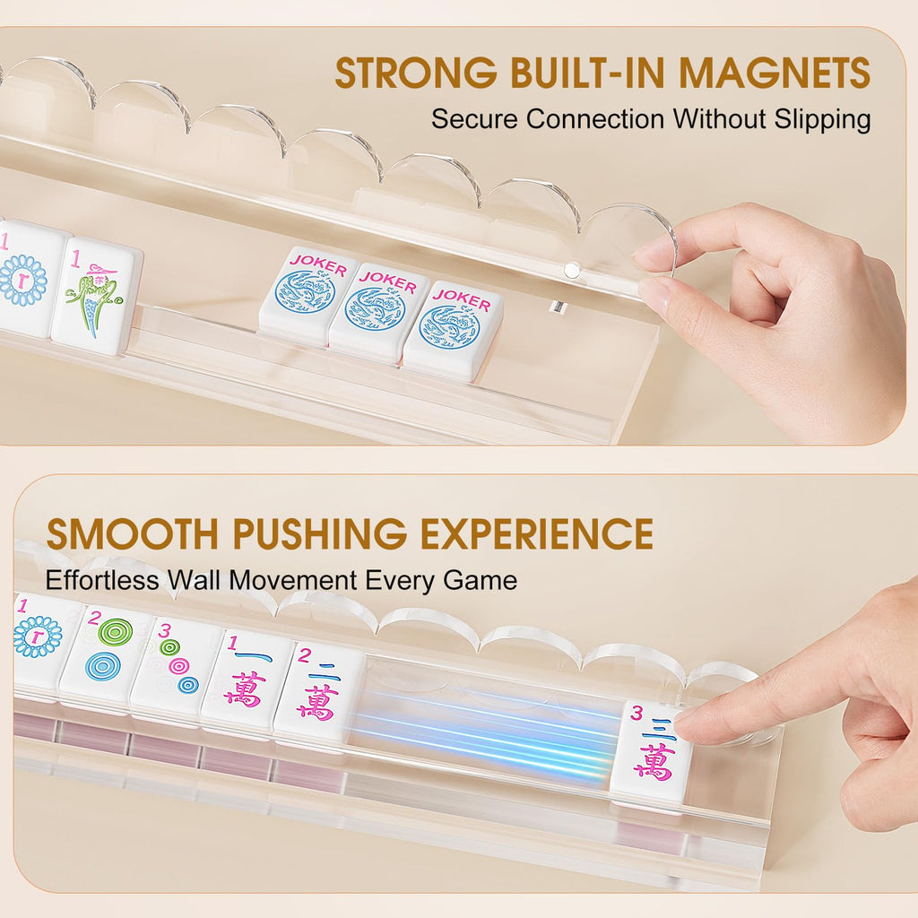 American Mahjong Racks with Magnetic Pushers B190