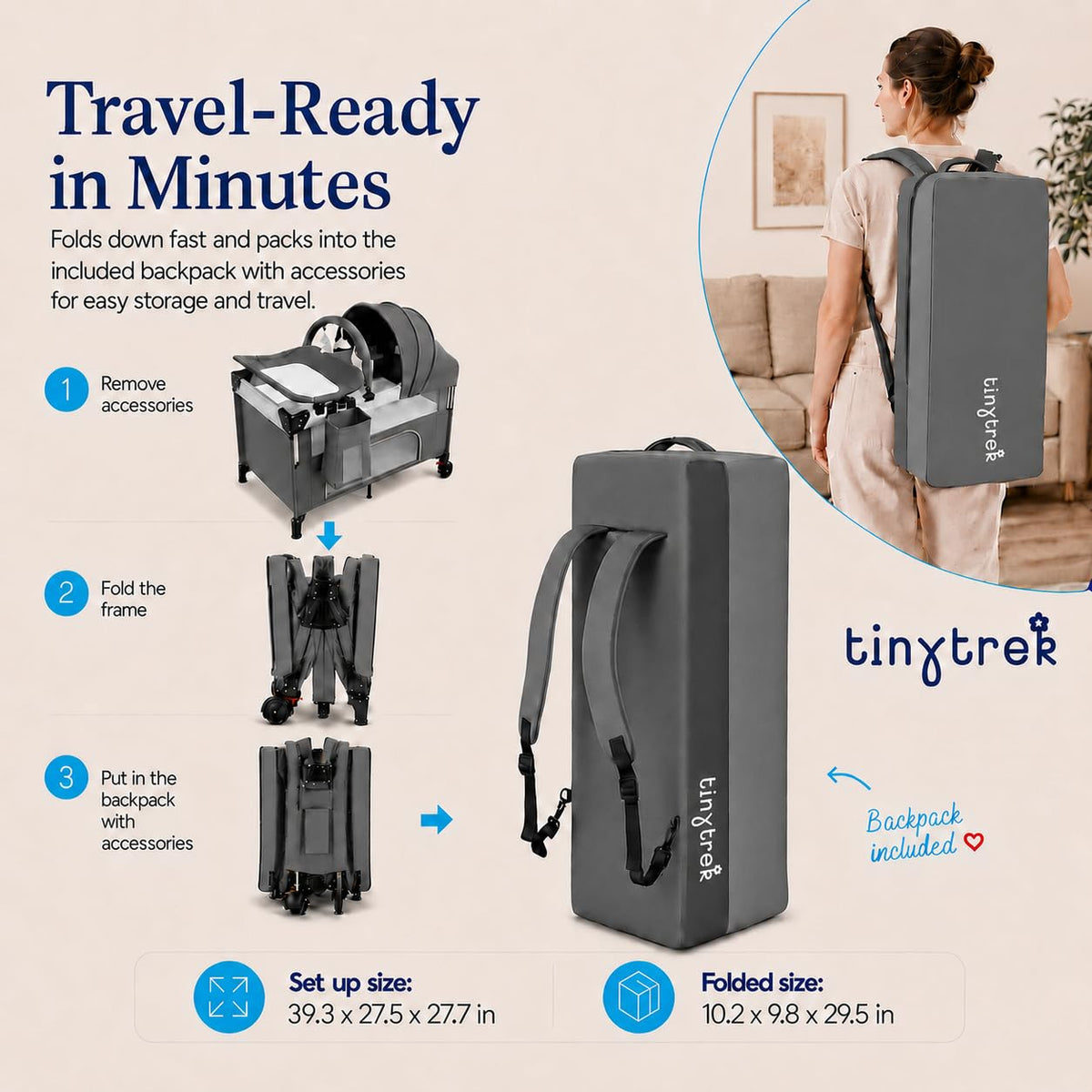 3-in-1 Baby Travel Playard with Changing Table Y301742