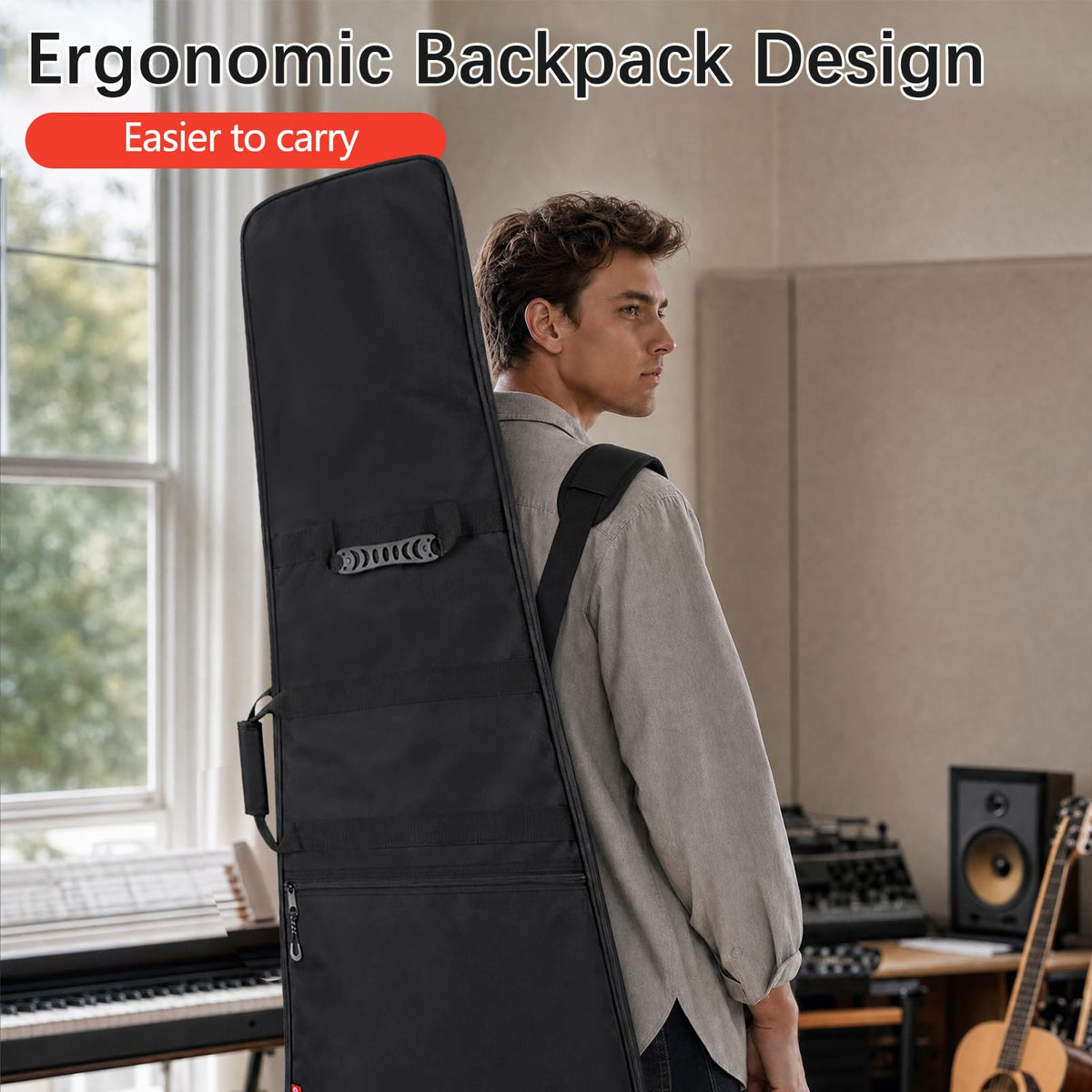 Electric Guitar Gig Bag Padded Water-Resistant K643