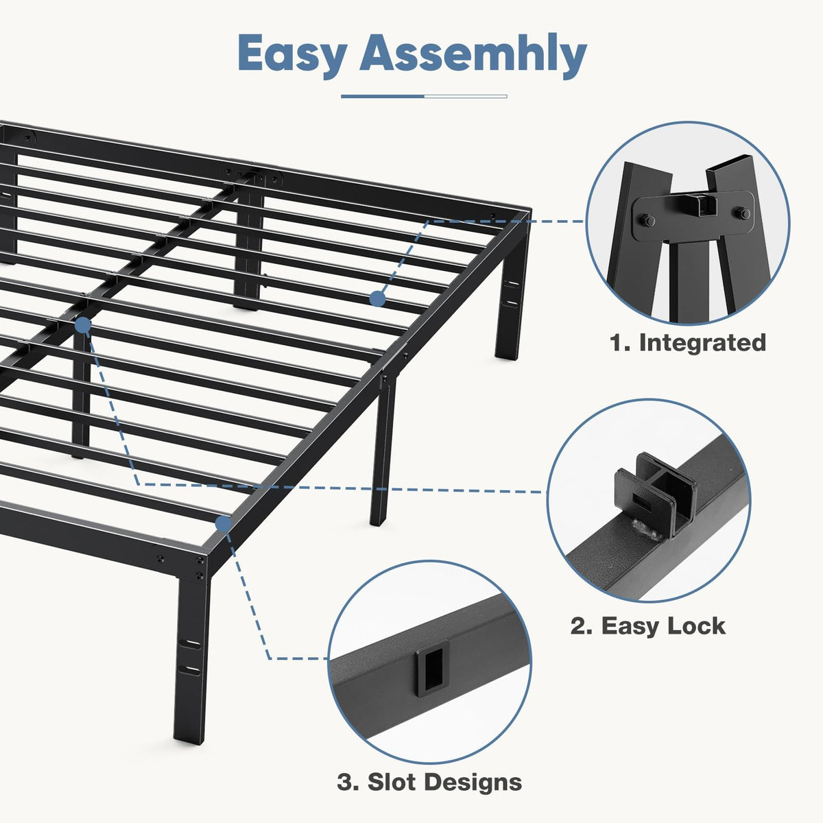 Full 12 Inch Metal Platform Bed Frame Z7577