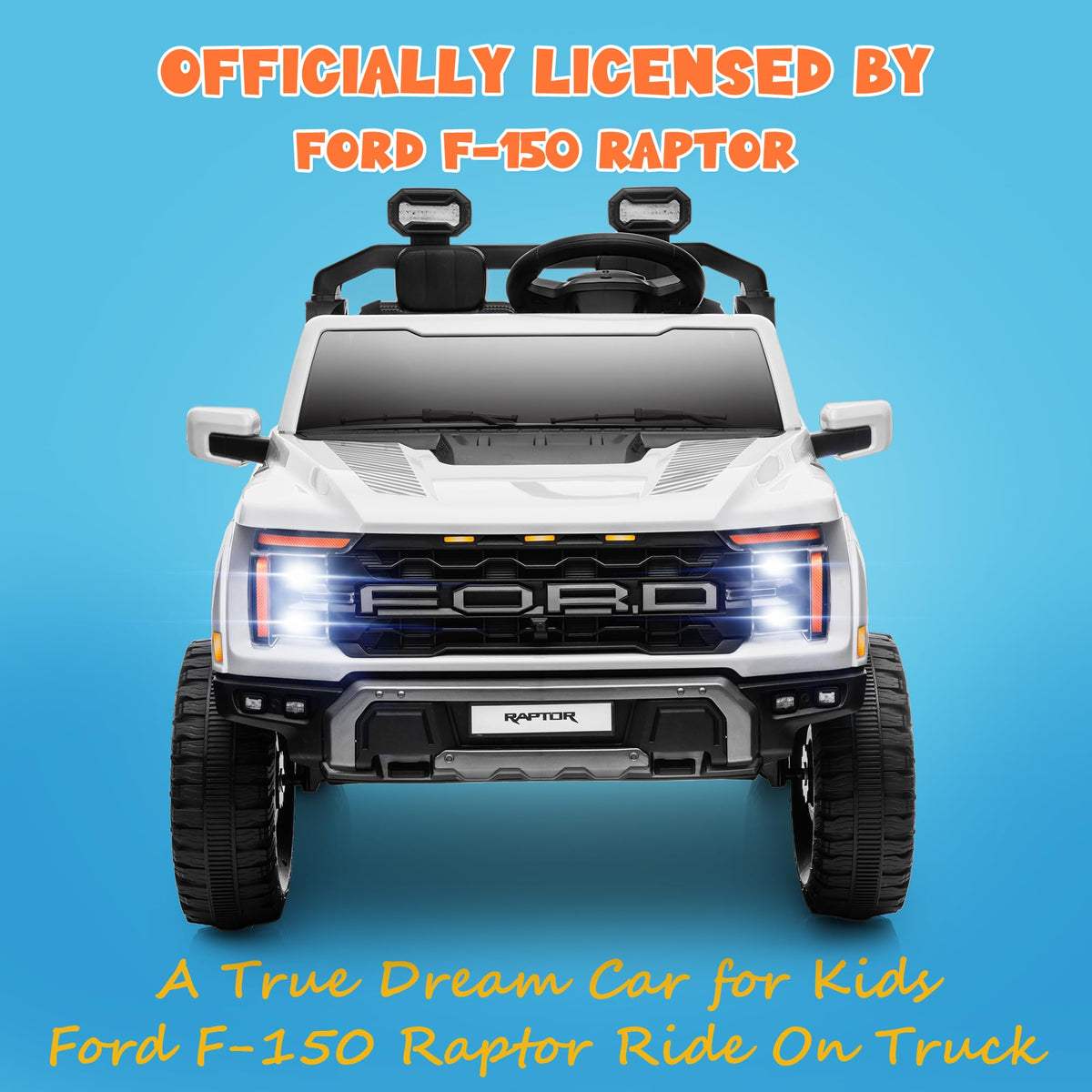 White 24V 2 Seater Kids Ride on Truck with Parent Remote Control R1173