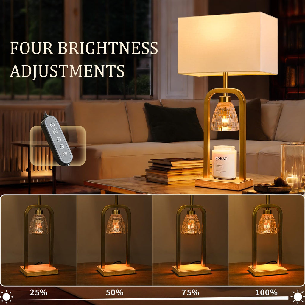 2 in 1 Gold Table Lamp with Candle Warmer S476663