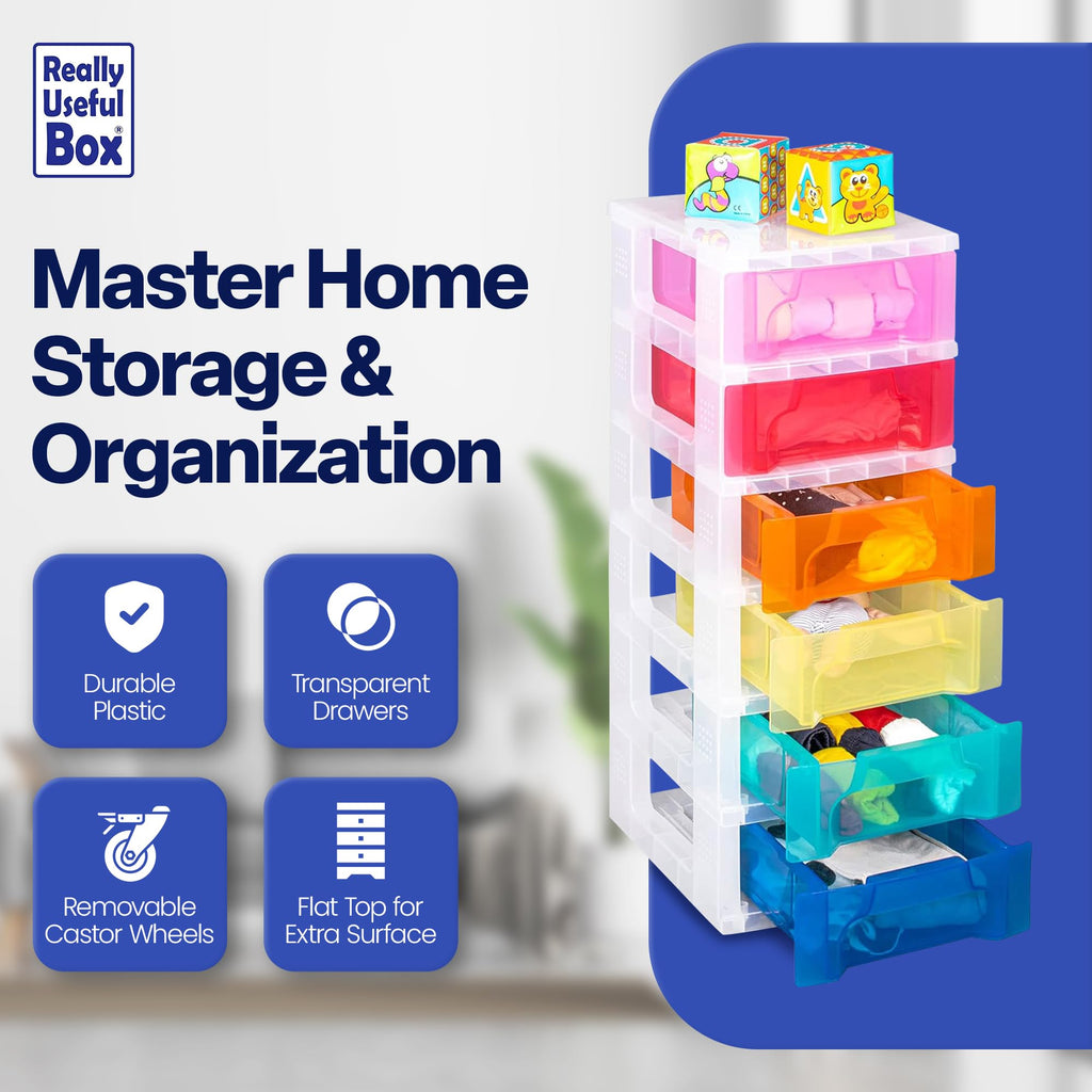 6 Drawer Plastic Rolling Storage Cart M1669
