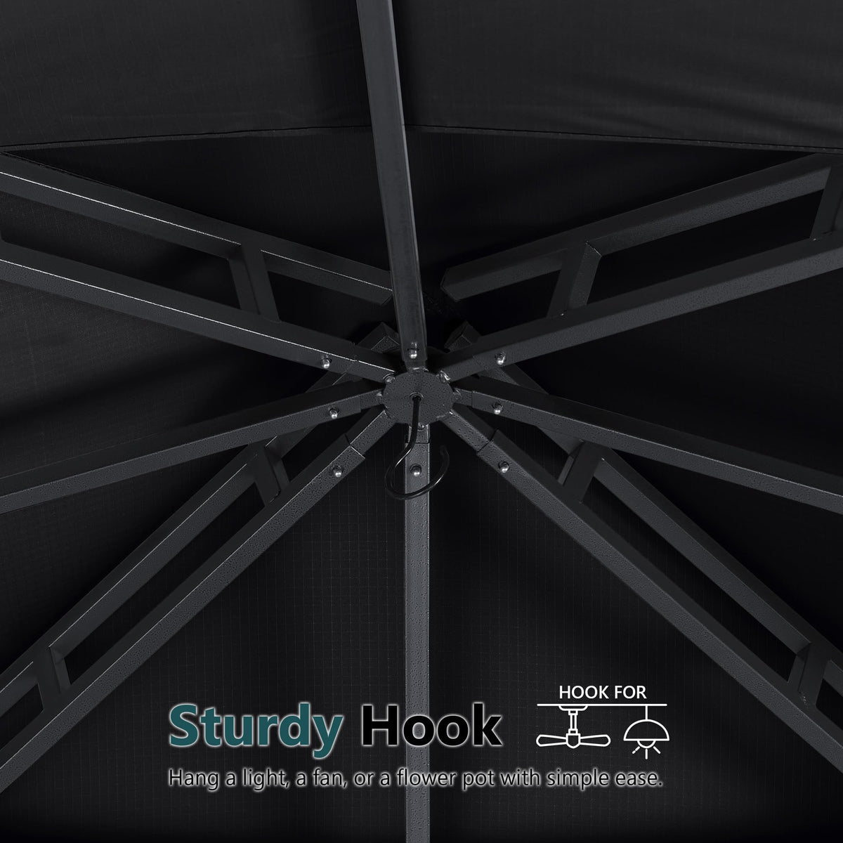 10x12 ft Heavy Duty Patio Gazebo with Netting Walls K69390