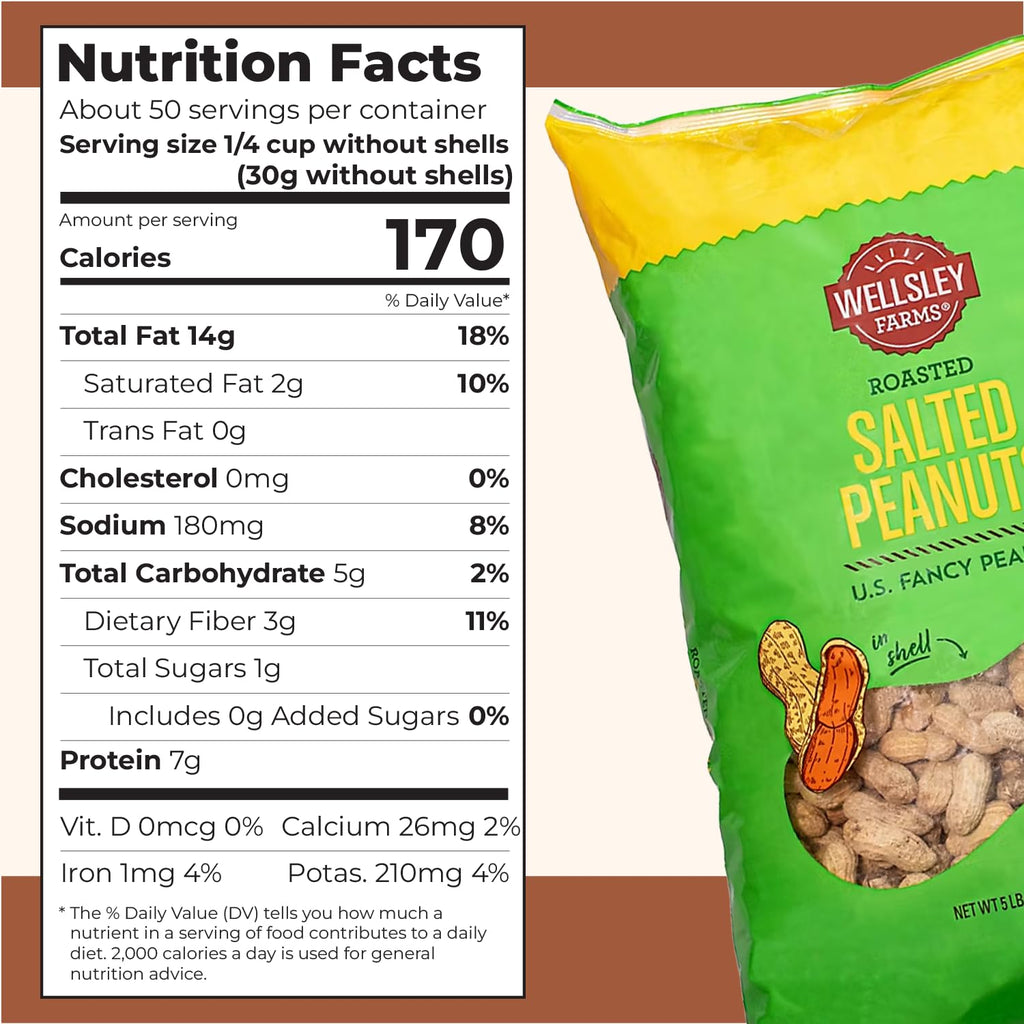 Salted Roasted Peanuts In Shell 5 lb Bag G207218