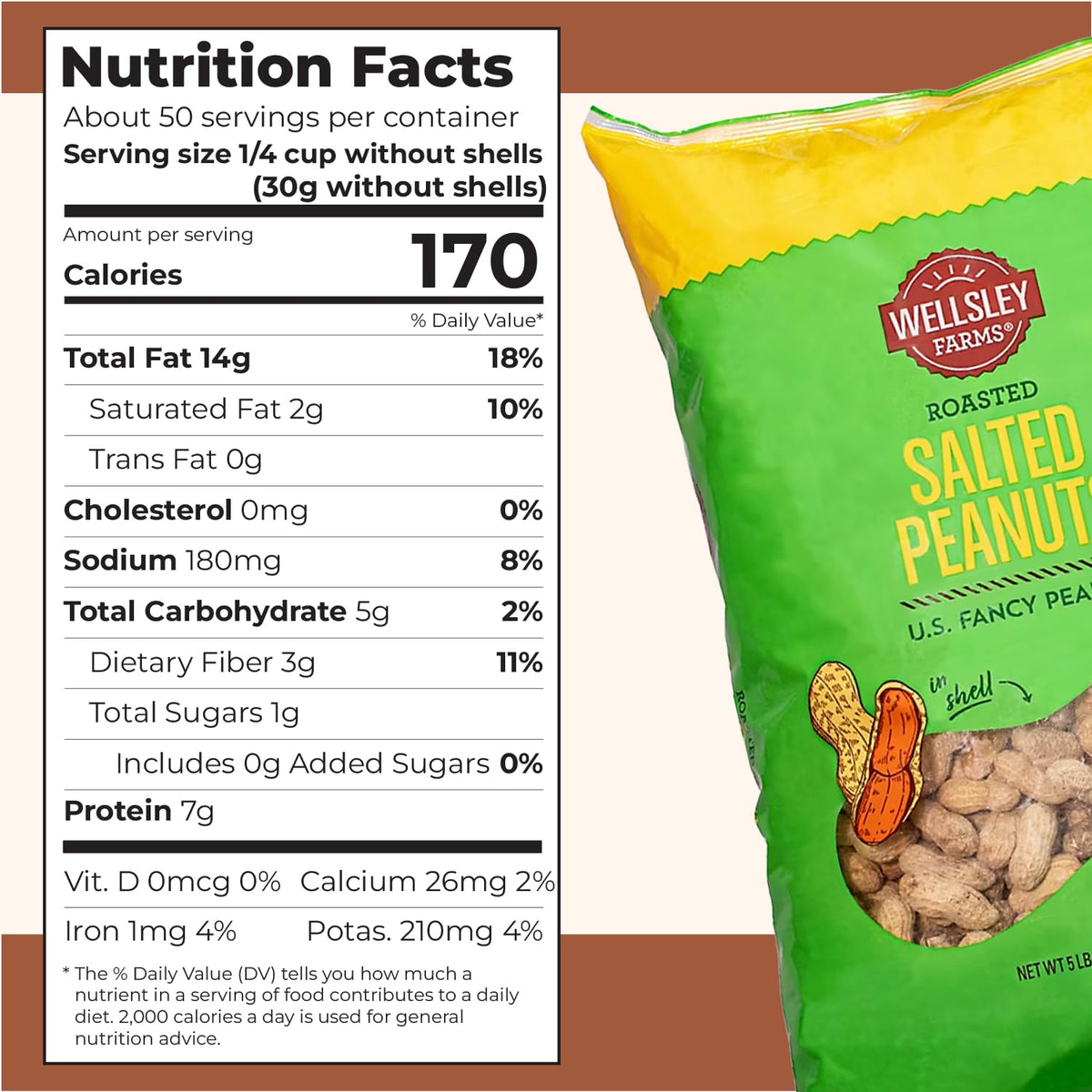 Salted Roasted Peanuts In Shell 5 lb Bag G207218