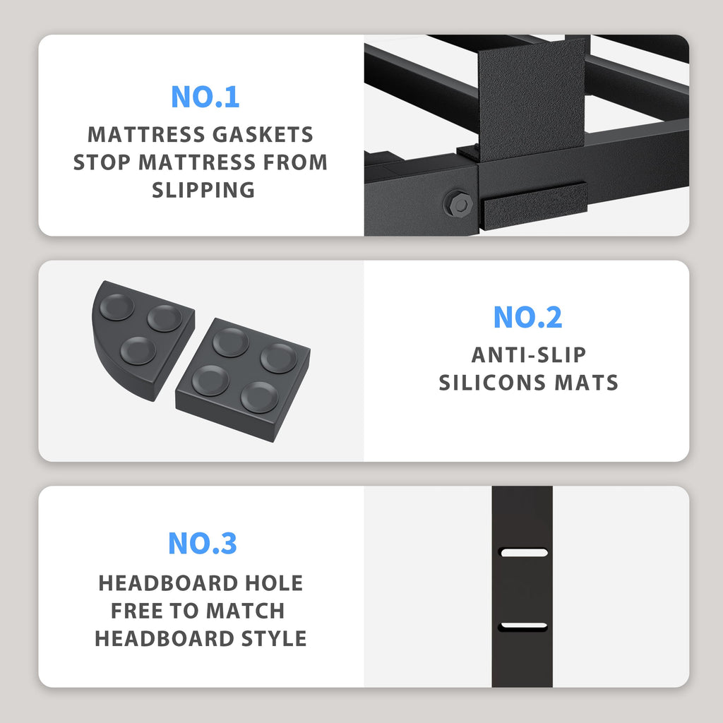 18 Inch Queen Bed Frame with Round Corners S230