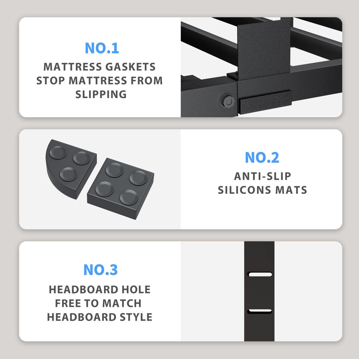 18 Inch Queen Bed Frame with Round Corners S230