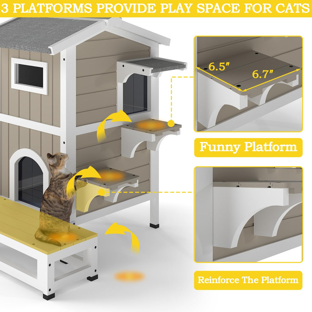 2-Story Insulated Outdoor Cat House O730