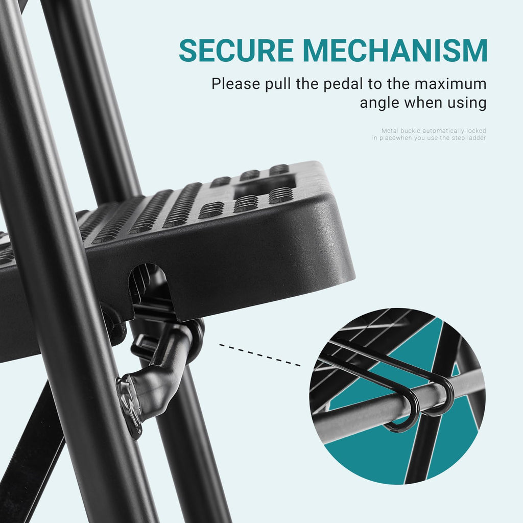 3 Step Ladder 500lbs Capacity Foldable Step Stool H55065
