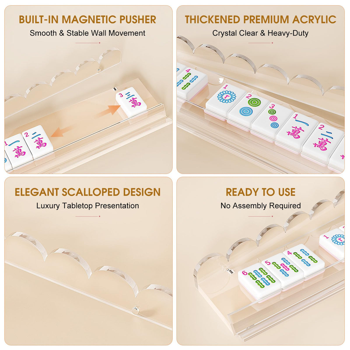 American Mahjong Racks with Magnetic Pushers B190