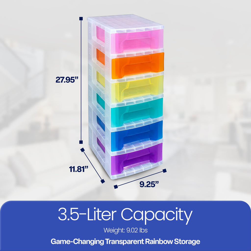 6 Drawer Plastic Rolling Storage Cart M1669