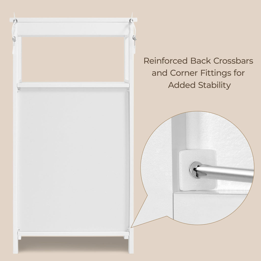 White Bathroom Storage Cabinet with Door & Open Shelf X52868