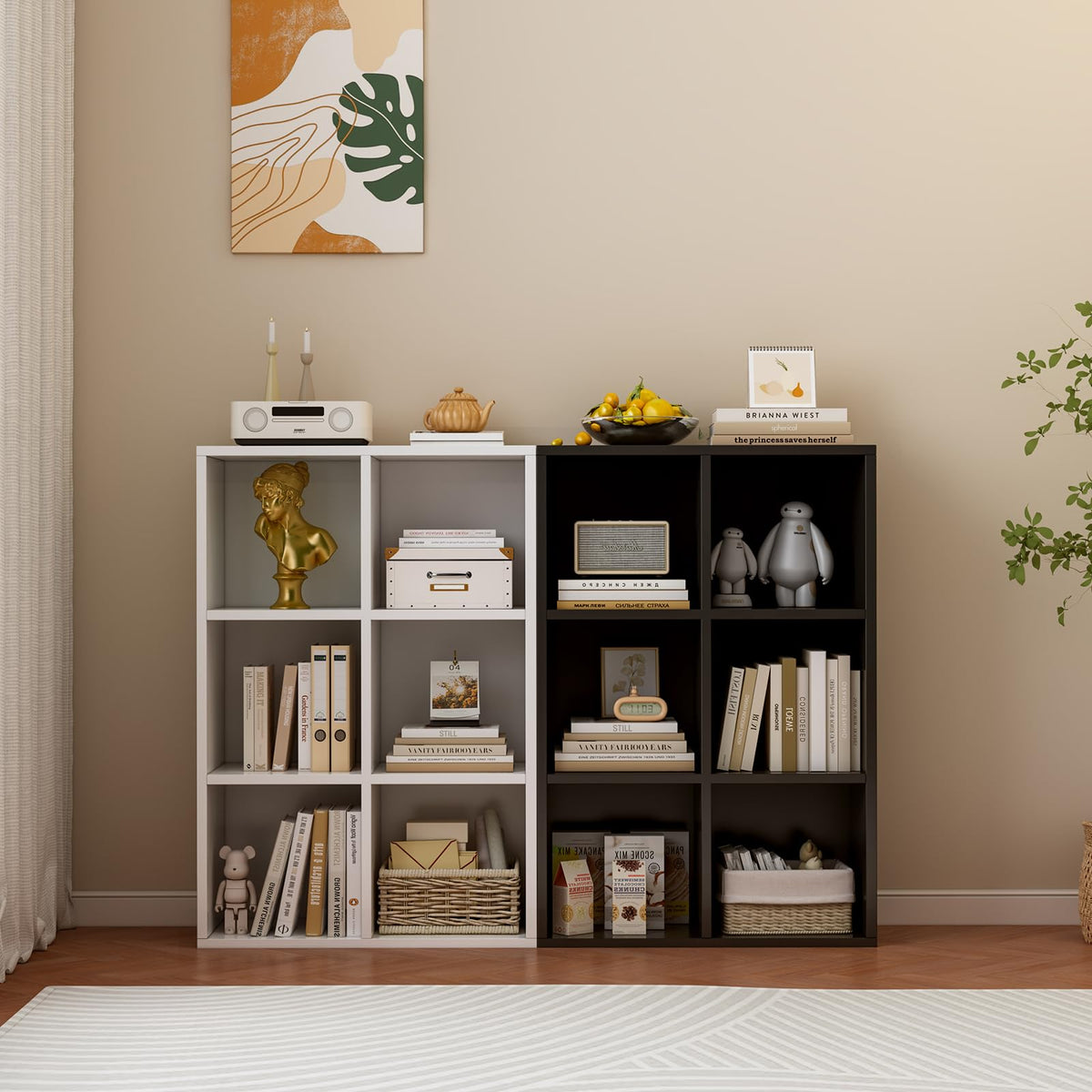 Black 6-Cube Storage Shelf Bookcase Z666