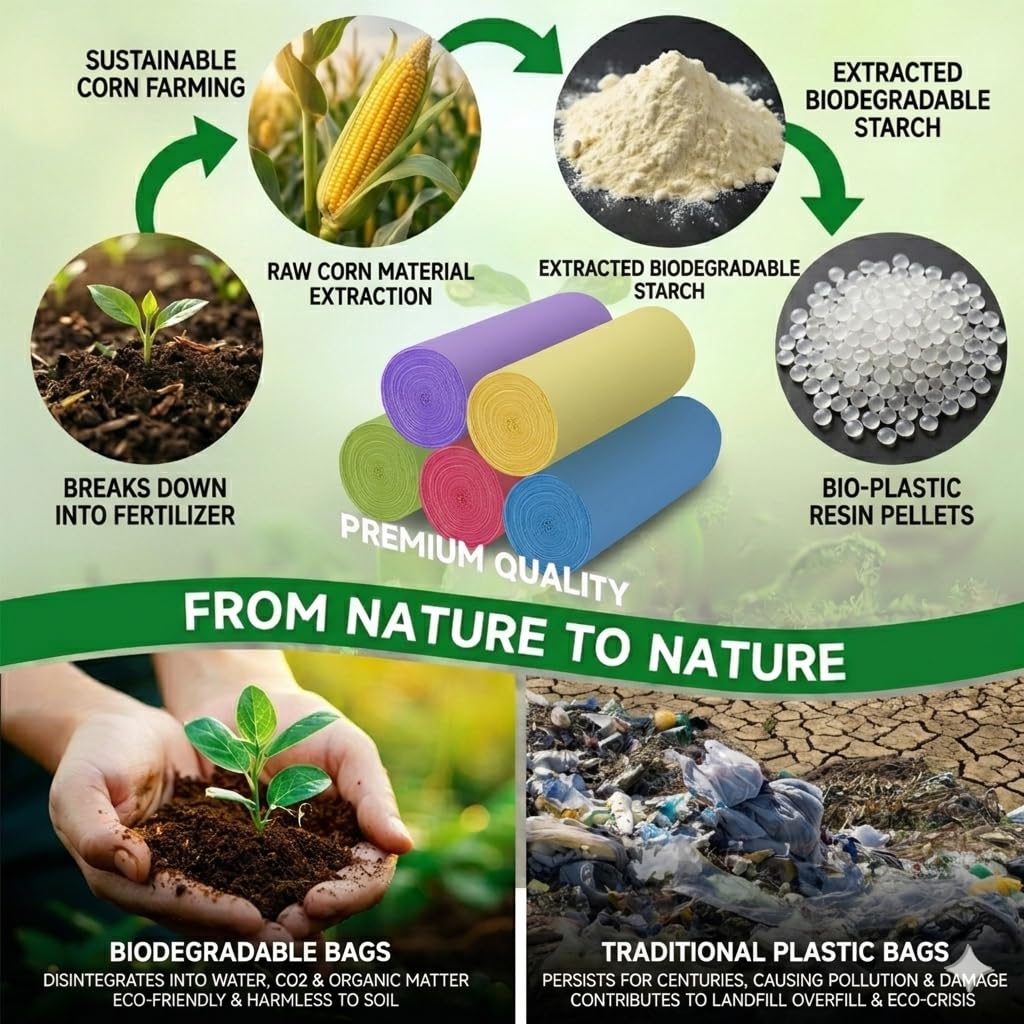 3 Gallon Biodegradable Unscented Trash Bags 100 Count Q8834