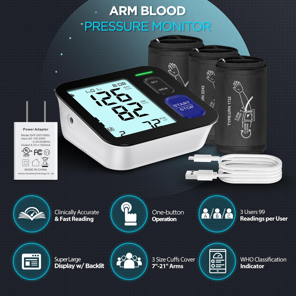 Automatic Digital Blood Pressure Machine with 3 Size Cuffs K64780